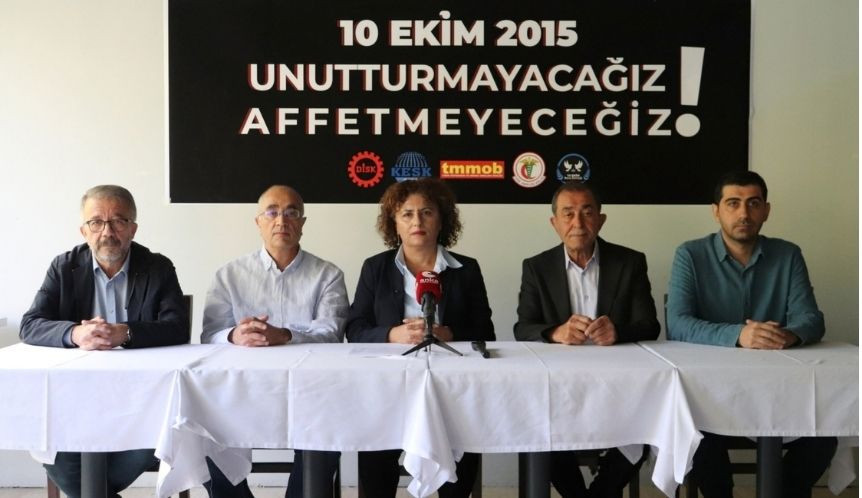 DİSK, KESK, TMMOB, TTB ve 10 Ekim-Der, 10 Ekim Katliamı 11. Yıl Anma Programını Açıkladı: “Adalet, Barış, Demokrasi, Emek... Vazgeçmiyoruz!”